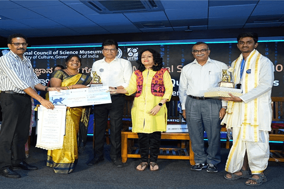 Mohnish Pavan Srinivas of class X secured the first position in the State level science seminar on quantum computing conducted by SCERT Hyderabad and seleceted to National Level Science seminar
