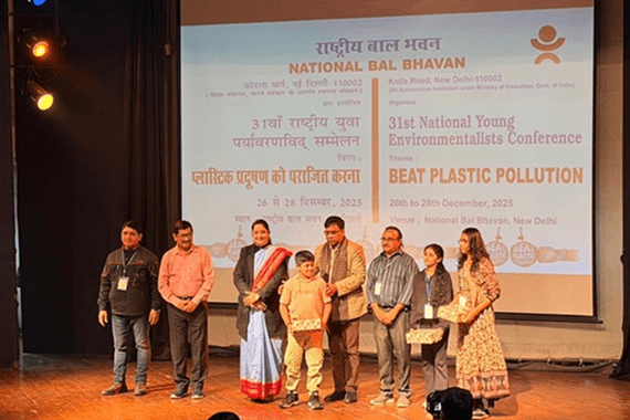 M Urvika Swamy Class 10 won third prize in the PowerPoint presentation on the theme ‘Beat plastic pollution