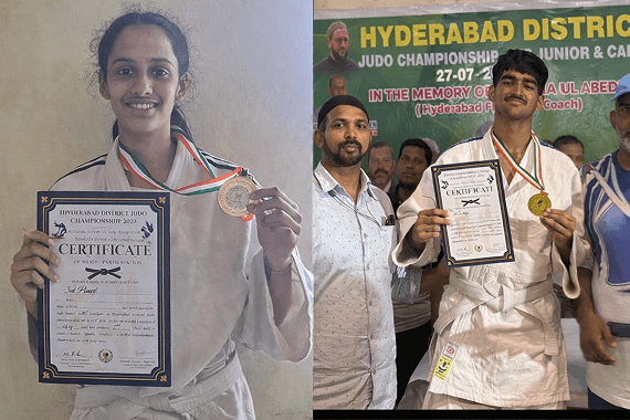 Greeshma of Class XI K. Sanjeev of Class XIIwon the Gold Medal in the CBSE South Zone Judo Championship 2025 and qualified for the National Level competition.