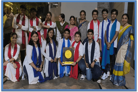 Students of Classes IX and X secured the First Prize in the Science Drama Competition conducted by the Bureau of Indian Standards and were selected to represent the school at the State Level.
