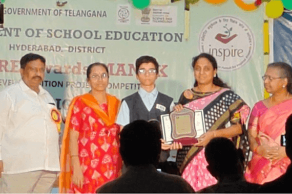 Agnishwar Chatterjee Class X secured first position in the district level Rashtriya Bal Vaigyanik Pradarshini Science fair.