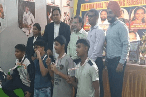 Amogh R. Viswanath Class IX won the Third Prize in Thai Boxing at the 11th National Thai Boxing Federation Cup.