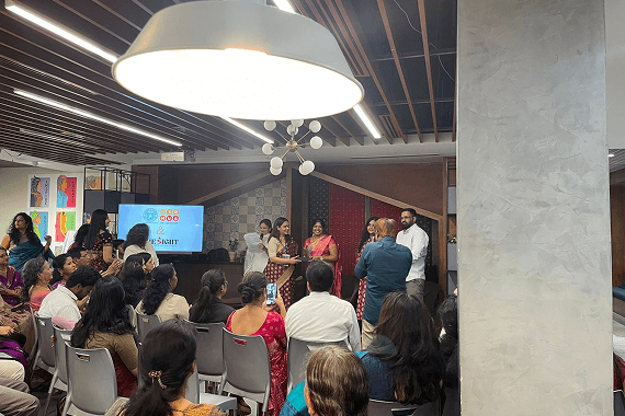 Mrs. Sudha Srinivasan was bestowed with Fly High Women  Awards 2026.On the occasion of International Women's Day. Winner for the category : Excellence in STEM Education and Mentorship. Organished by She Sight -We Hub, Telangana Held at We Hub.