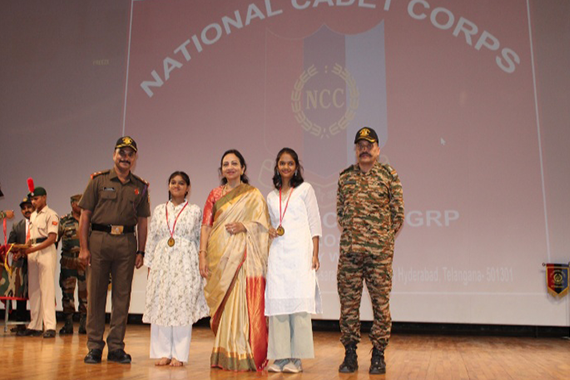 Yashasvi and Vandita Sharma won medals in Karate demonstration at NCC camp.